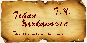 Tihan Markanović vizit kartica